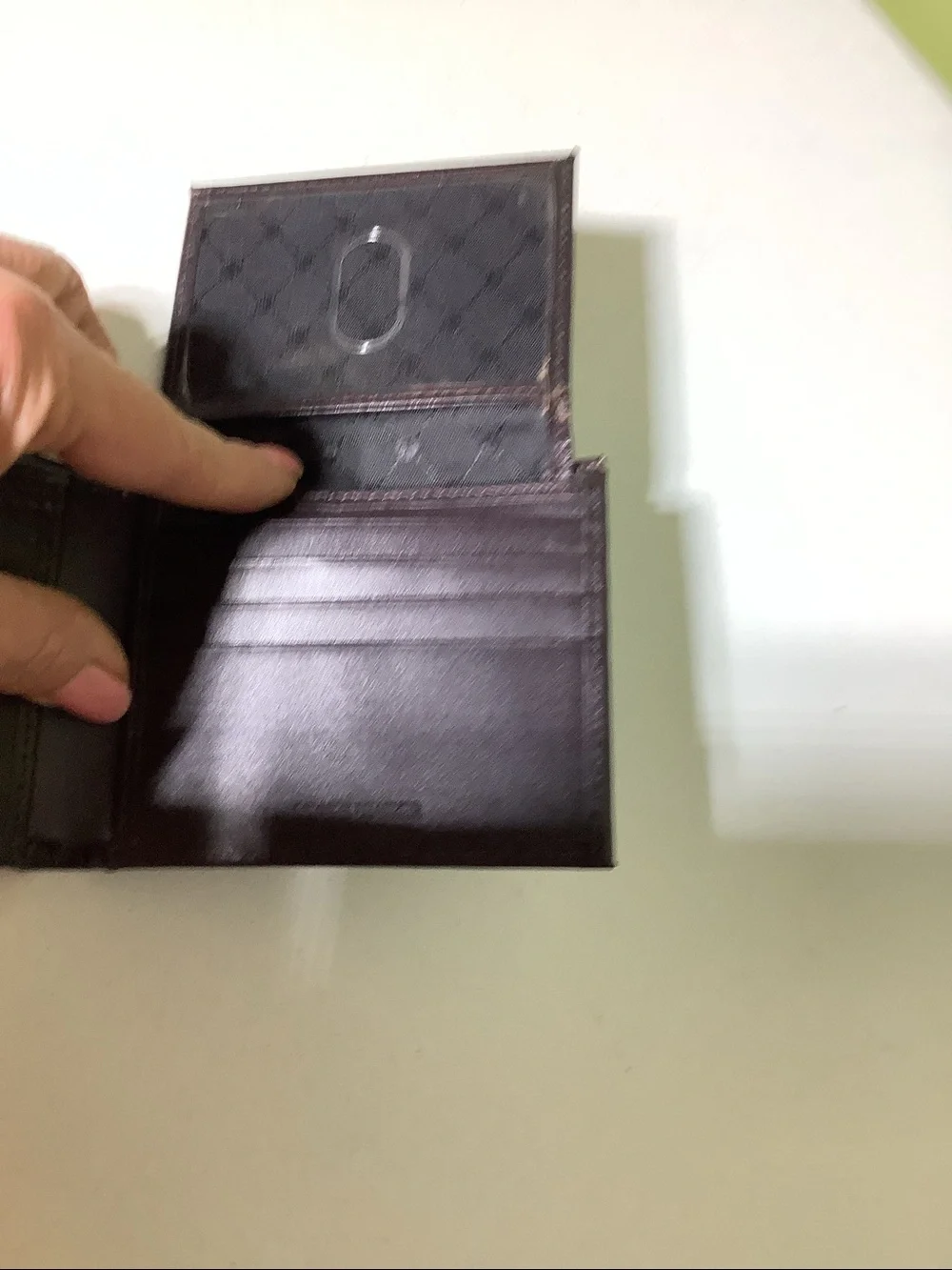 Perry Ellis brown leather bi-fold wallet